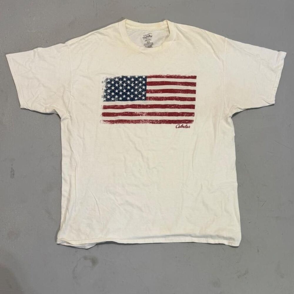 Cabela-s Men's White and Cream T-shirt